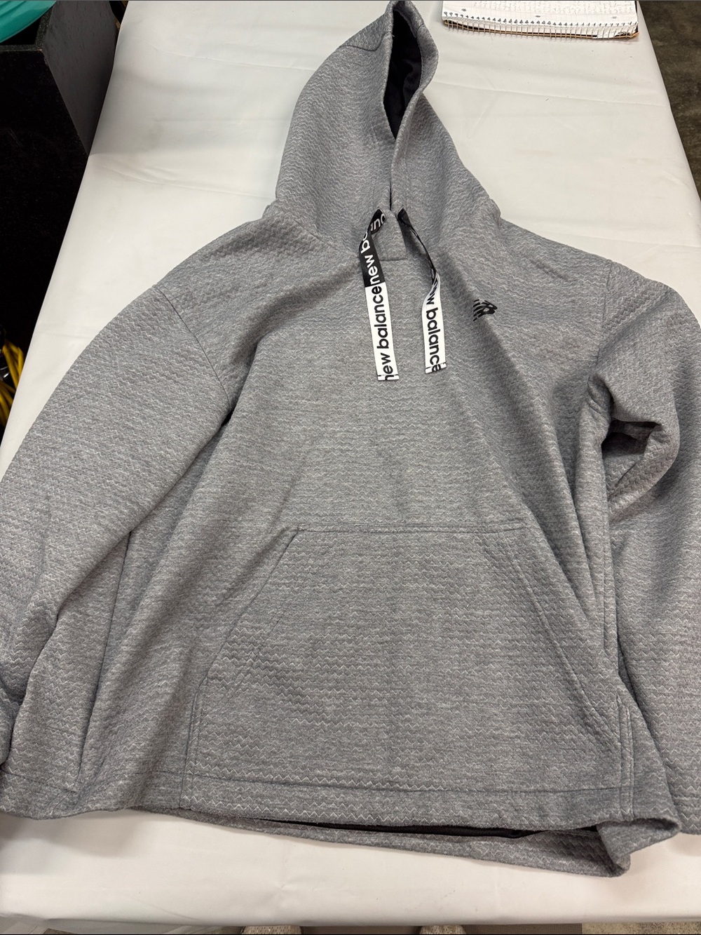 New Balance Men's Light Gray Textured Pullover Hoodie